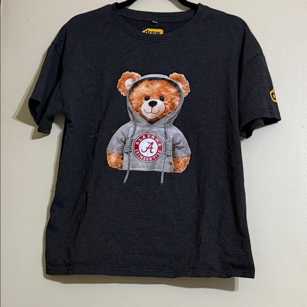 DREW Black T-Shirt with Bear in Hoodie Graphic